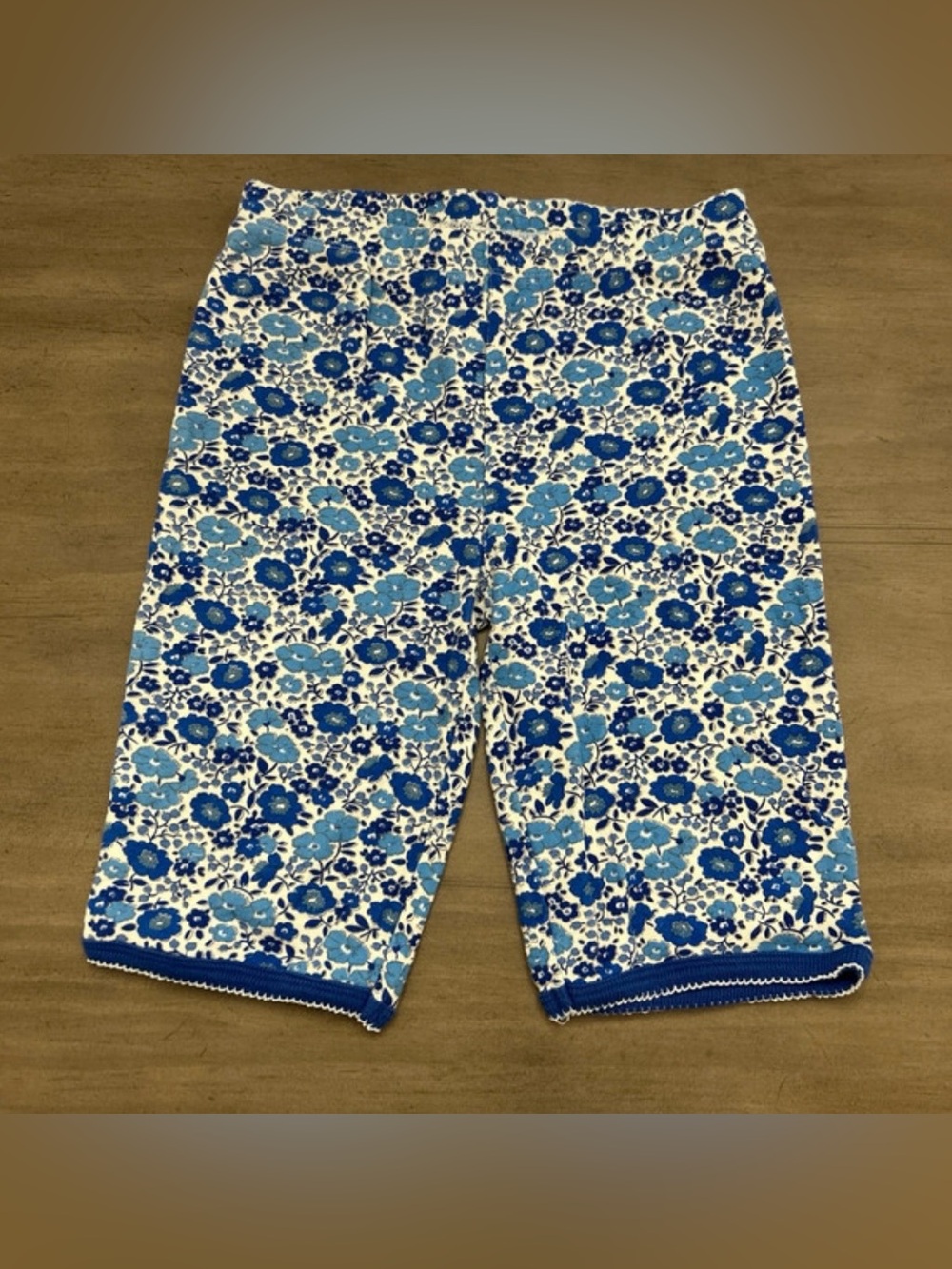 Mini Boden Blue and White Floral Leggings